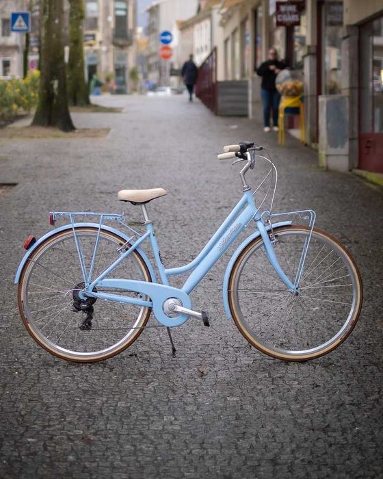 Bicicleta Cidade Pasteleira Adriatica City Retro Azul