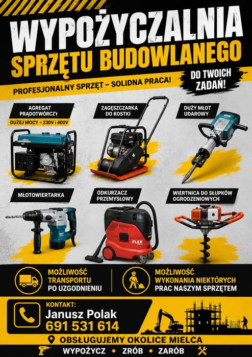Wynajem sprzętów budowlanych