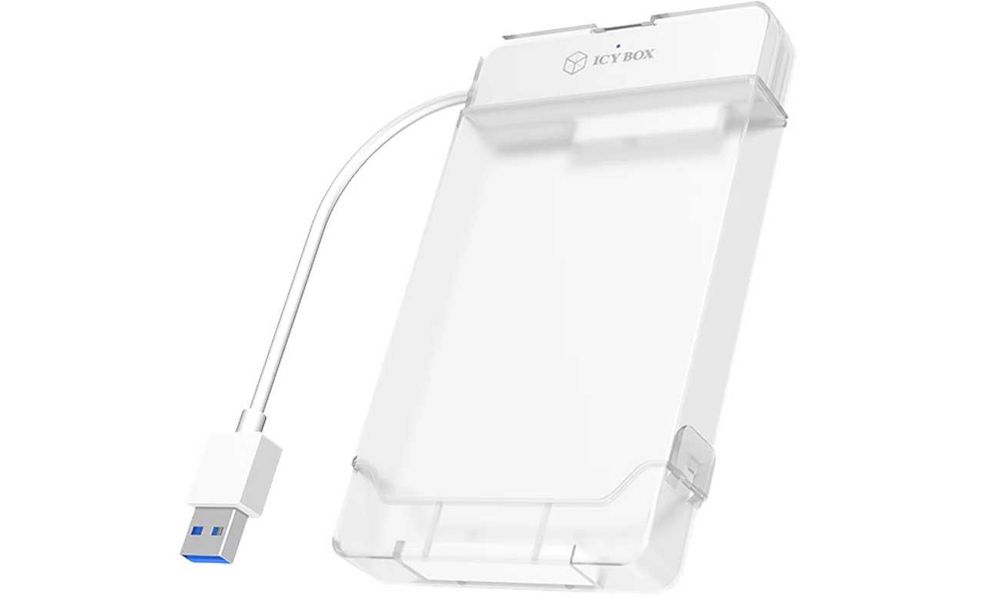 Adapter + Obudowa ICY BOX do dysku 2.5 SATA 3 (USB 3.0, transparentny)