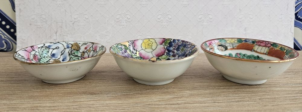 Conjunto de 3 pratosde porcelana chinesa