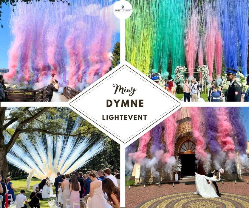 Ciezki dym, taniec w chmurach, napis milosc, fotobudka 360