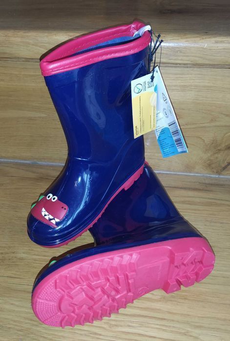 Buty kalosze chłopięce, gumowce dinozaur 28