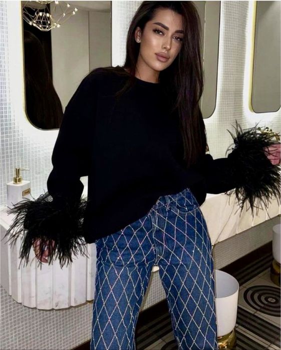 Zara джинси в стразах блискітках  камнях блискучі трендові стильні модні