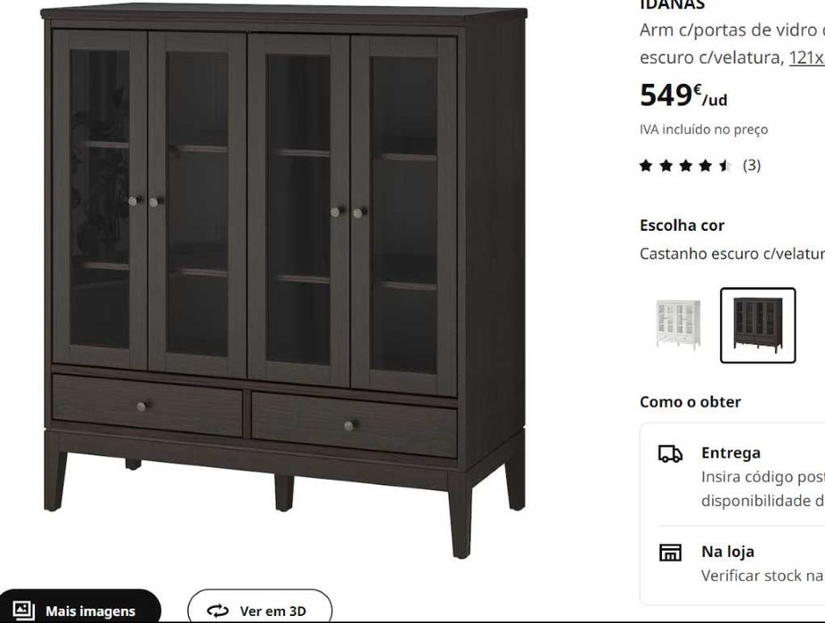 Móvel de Sala de Jantar Clássico Madeira Maciça