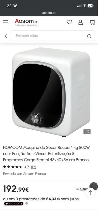 Maquina de secar roupa