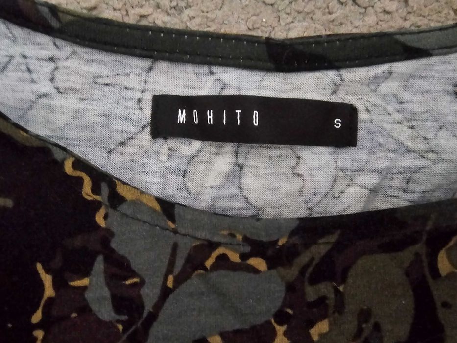 Czarna sukienka midi w liście- 100% bawełna