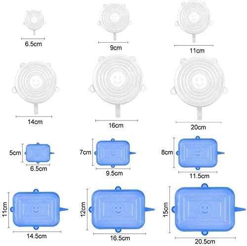 Tampas de silicone elásticas reutilizáveis 12 peças Cozinha Tupperware