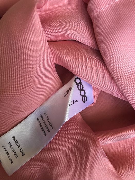 Kombinezon satynowy różowy/Petite z szerokimi nogawkami XS/34, Asos