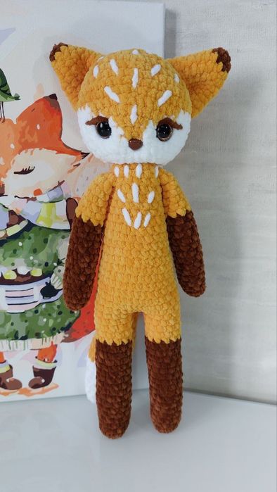 Плюшева іграшка ручної роботи Лисичка Руді
