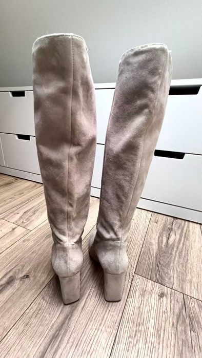 Zamszowe kozaki, buty MNG, Mango, r. 39