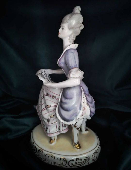 Hollohaza porcelana komplet figurek muzykującej pary stan gablotowy