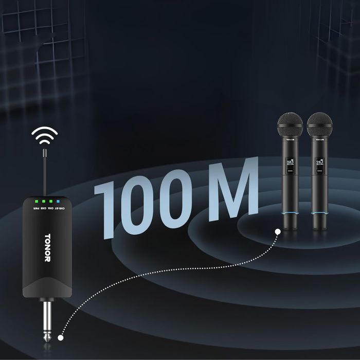 Mikrofon Beprzewodowy TONOR TW720 Bluetooth do 100m UHF Auto-Parowanie