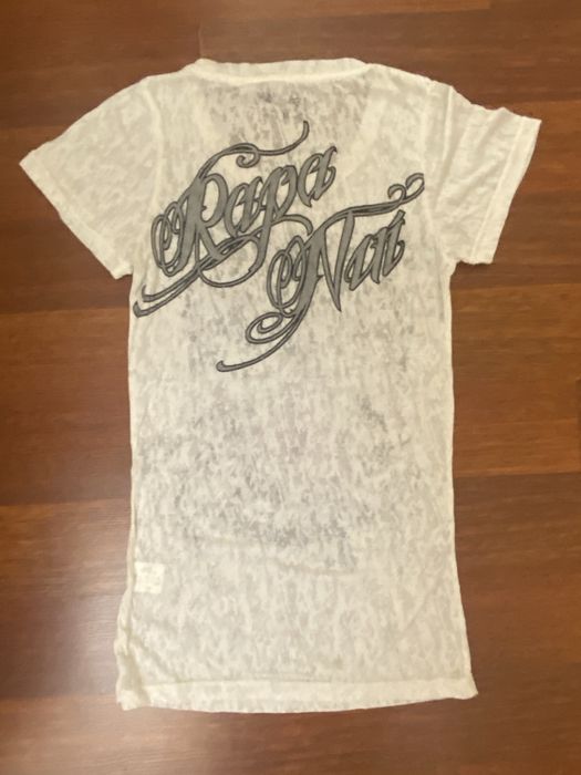 футболка біла Rapa Nui приталена 2000s y2k архів