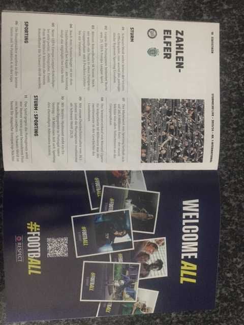 Liga Europa - Sturm Graz vs Sporting - Programa Oficial - 2023/2024