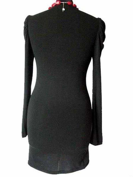 Sukienka - czarna dzianina  - 36 S / 38 M - biust 80-100 cm S&W