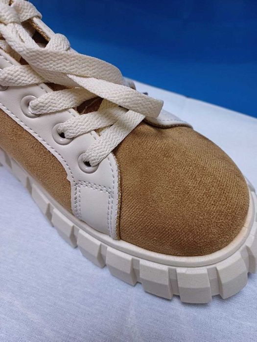 Ботинки кеды из нубука и кожи