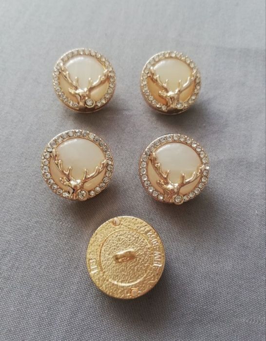 Guziki ozdobne vintage zestaw 5 sztuk