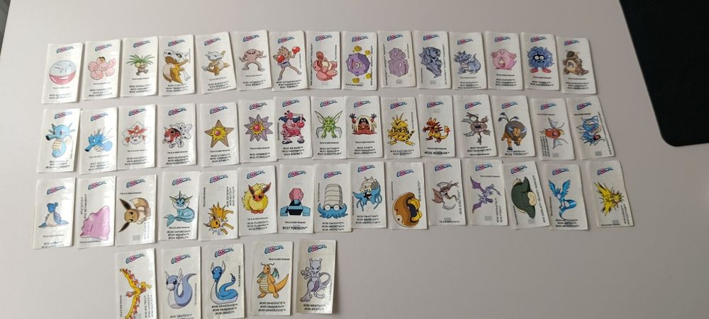 Pokemon boomer naklejki 2000rok pełna kolekcja