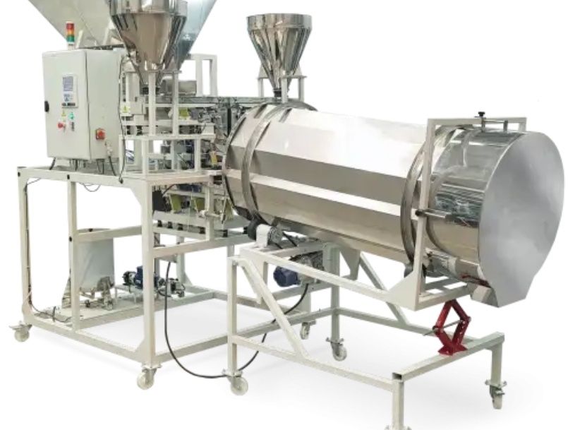 Обволакиватель продукта.Машина внесения специй.Барабан нанесения .