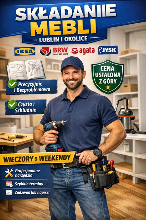 Skręcanie / składanie mebli – Lublin i okolice (IKEA, BRW, Agata)