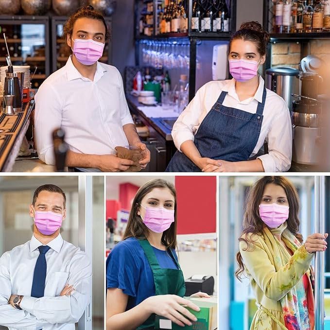 50 sztuk jednorazowych, 3-warstwowych masek dla dorosłych