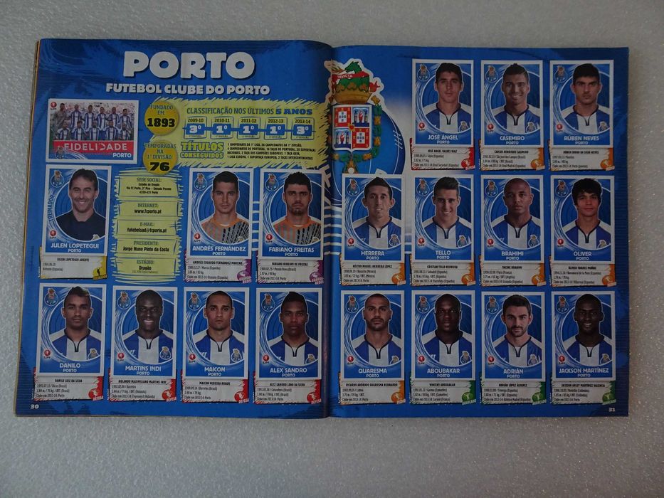 Caderneta cromos de Futebol 2014/2015 Panini + suplemento atualização