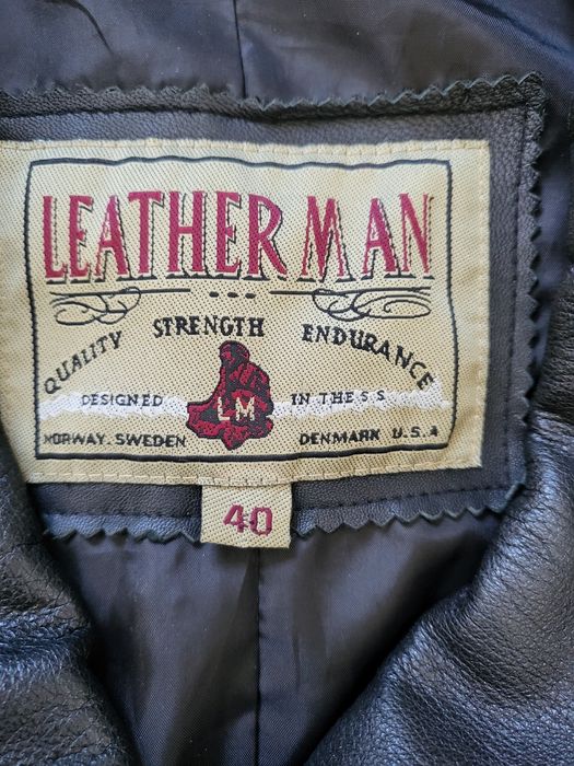 czarna skórzana kurtka marki Leather Man