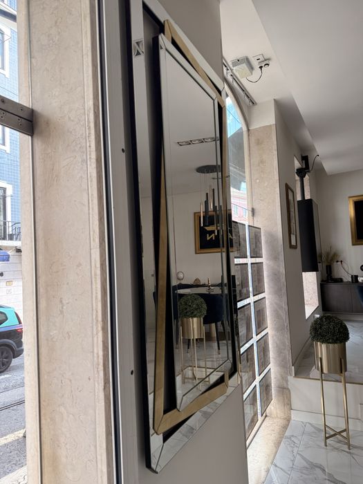 Espelho design Prata e Dourado