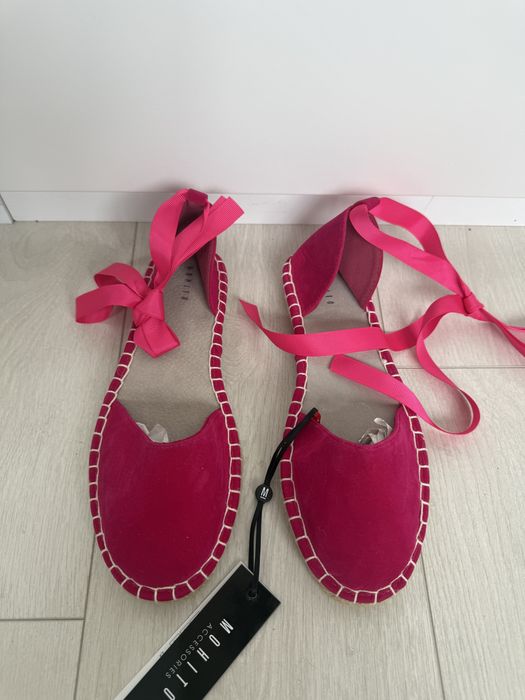 Nowe różowe wiązane espadryle Mohito rozmiar 36