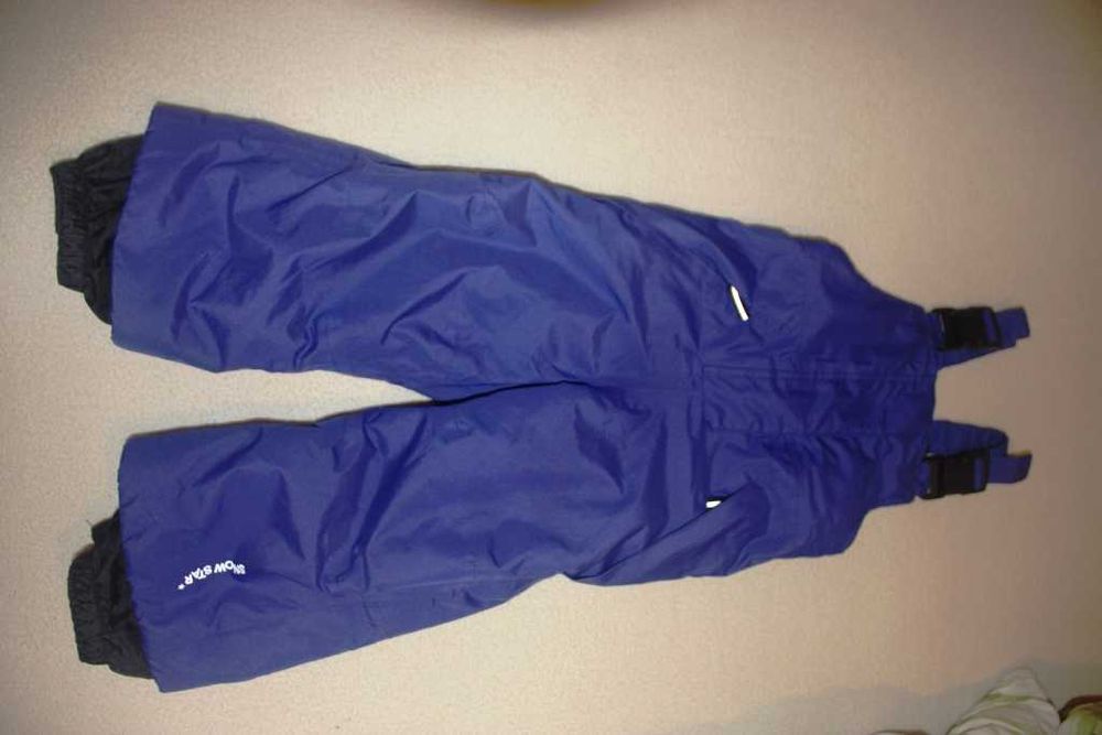 Spodnie zimowe na szelkach niebieskie 86/92 lupilu