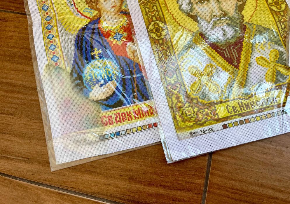 Набір 10 шт А3 А4 Схема для вишивки бісером ікона Христос Матір канва