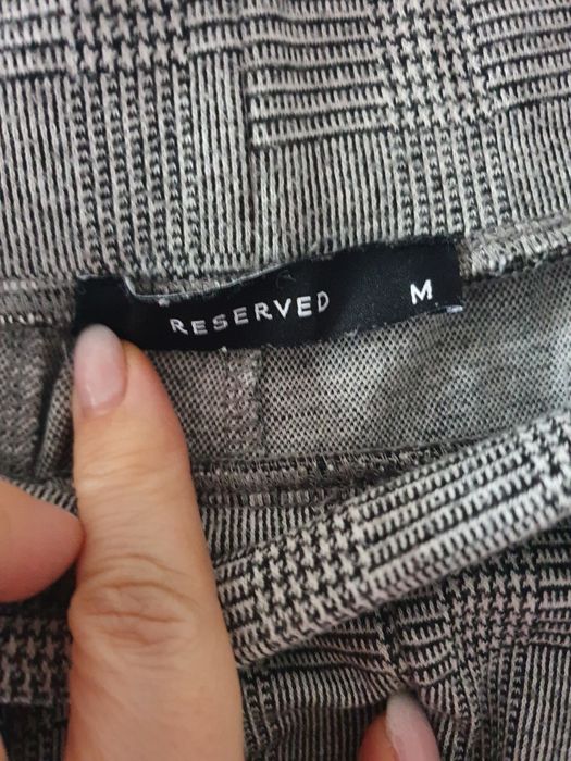 Spodnie szare krata damskie Reserved M L