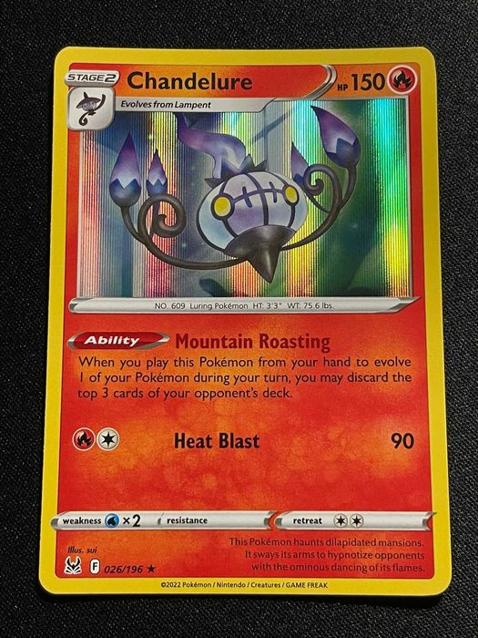 Carta Pokémon Chandelure 26/196 Lost Origin