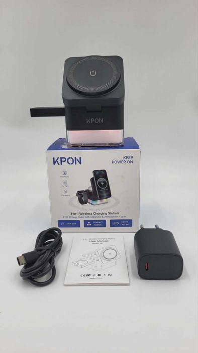 KPON Stacja ładująca Apple Watch i iPhone do Magsafe, 3 w 1