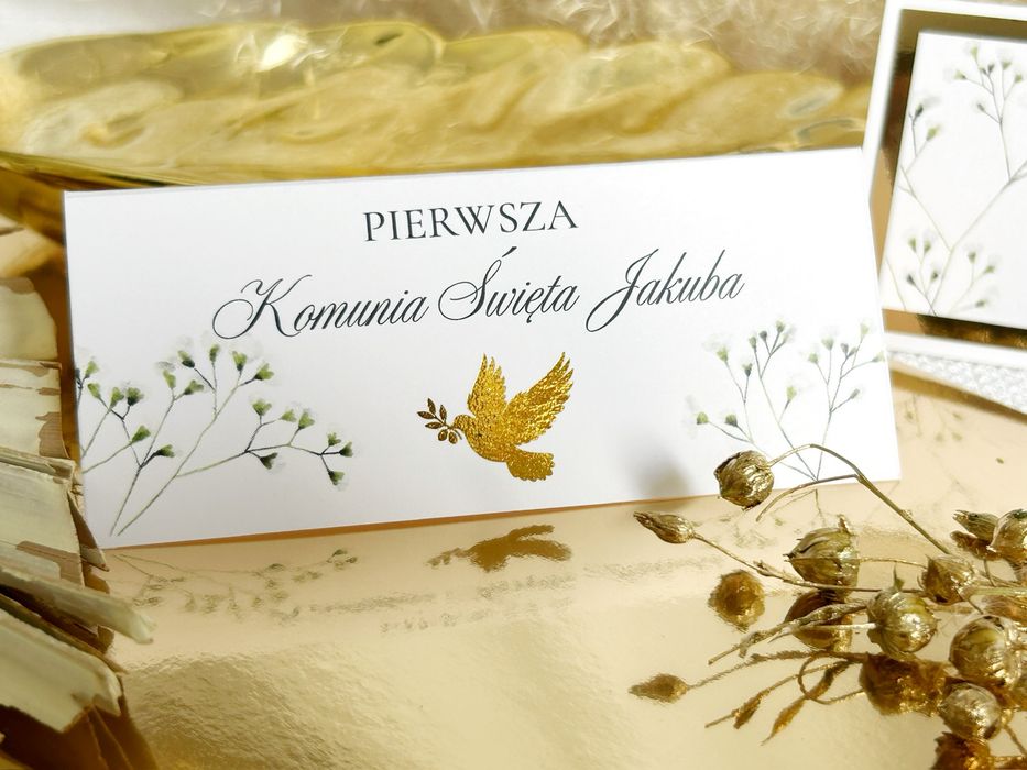 Winietki na stół na komunię komunijne