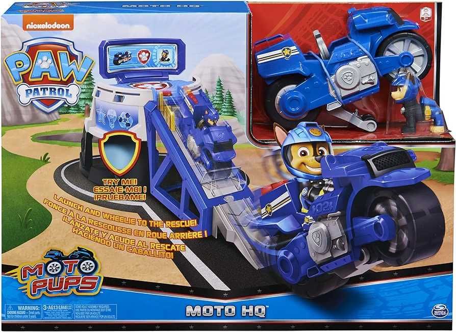 Paw Patrol, Крепиш  с фігуркою,  Гонщик, Скай , дикий кіт мото