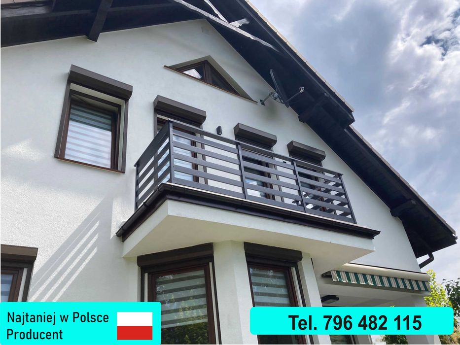 Barierki balustrady aluminiowe malowane proszkowo Balkonowe Balustrady