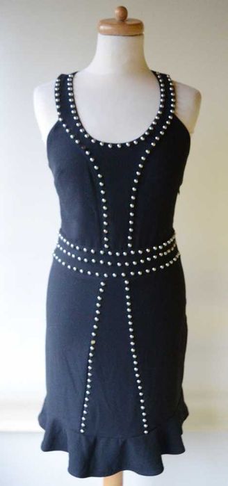 Sukienka Czarna Dzety M 38 Ak Urban Falbanka Pracy