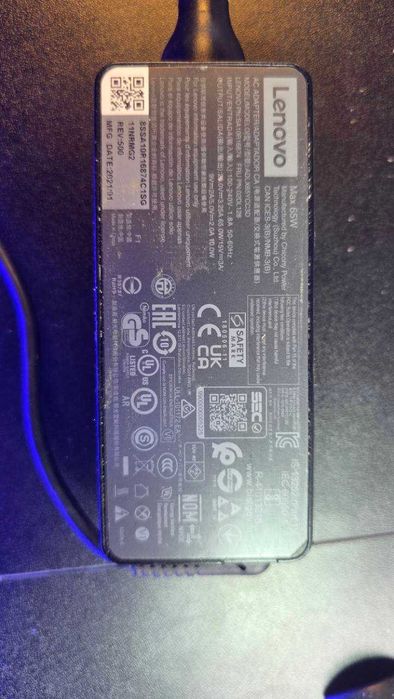 Carregador Lenovo USB-C Power Delivery 65W original