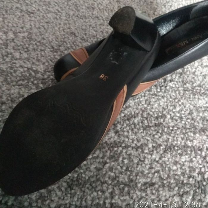 Skórzane buty damskie rozmiar 38 buty na obcasie