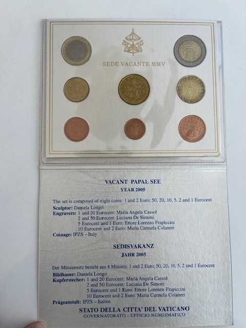 set moedas euro Vaticano Sede Vacante 2005