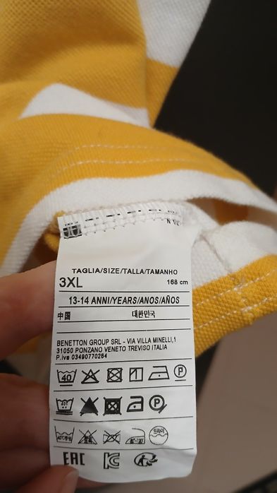 Поло benetton унісекс на 13-14 лет