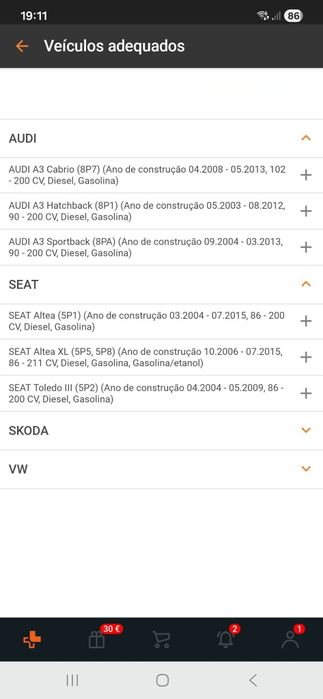 Molas de rebaixamento golf 5 / audi 8p