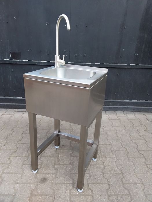 Zlew zlewik stojący bhp umywalka gastronomiczny gruby 40x45cm wysyłka