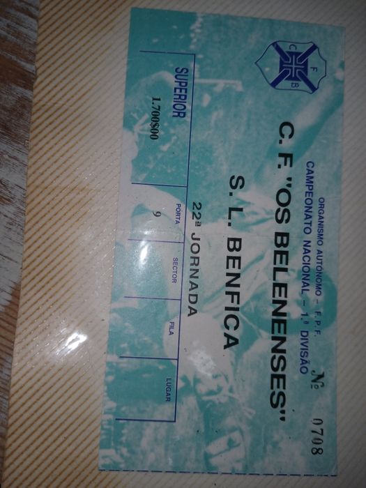 Bilhetes de futebol antigos