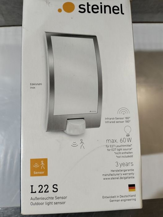 zewnętrzna lampa ścienna Steinel L 22 S z czujnikiem ruchu
