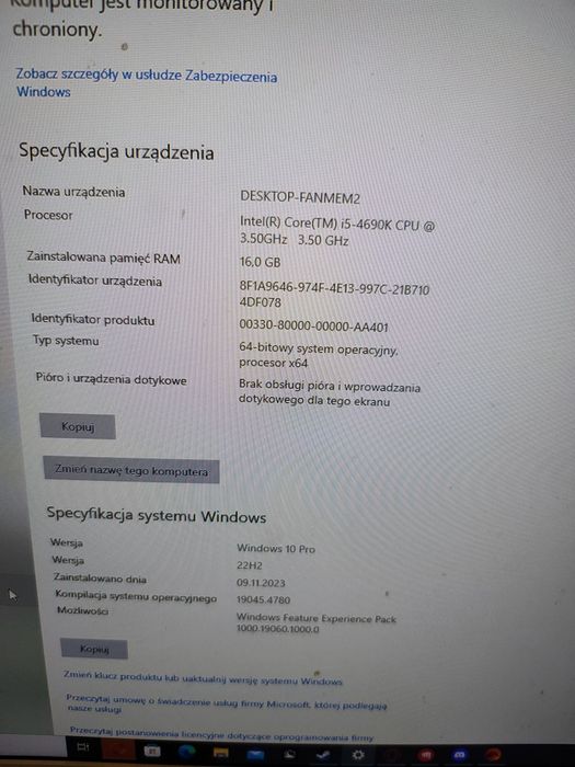 Komputer i5-4690K / 16GB RAM / GT 1030 / SSD, Do pracy i gier