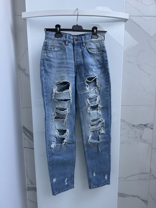 Jeansy spodnie denim boyfriend damskie XS 34
