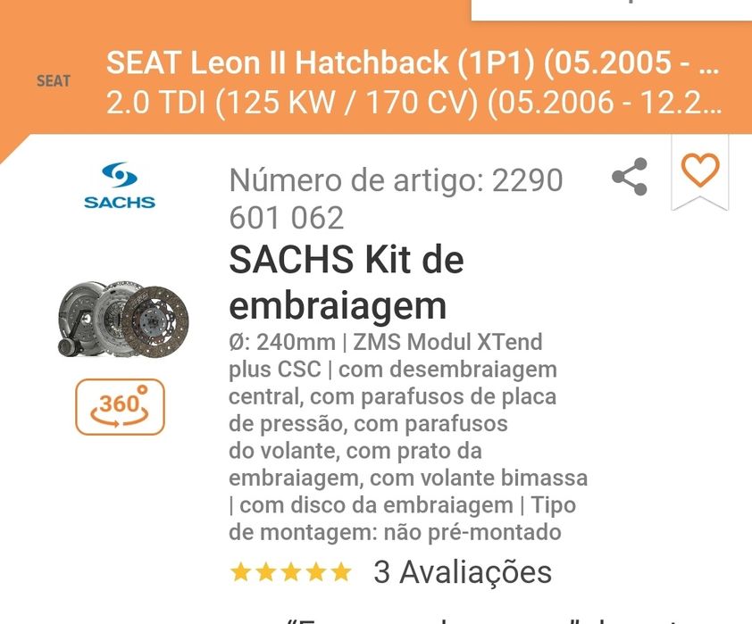 Kit embreagem SEAT Leon
