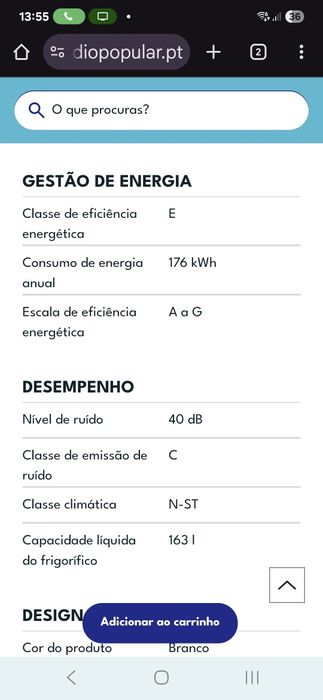 Frigorífico electronia Novo com caixa